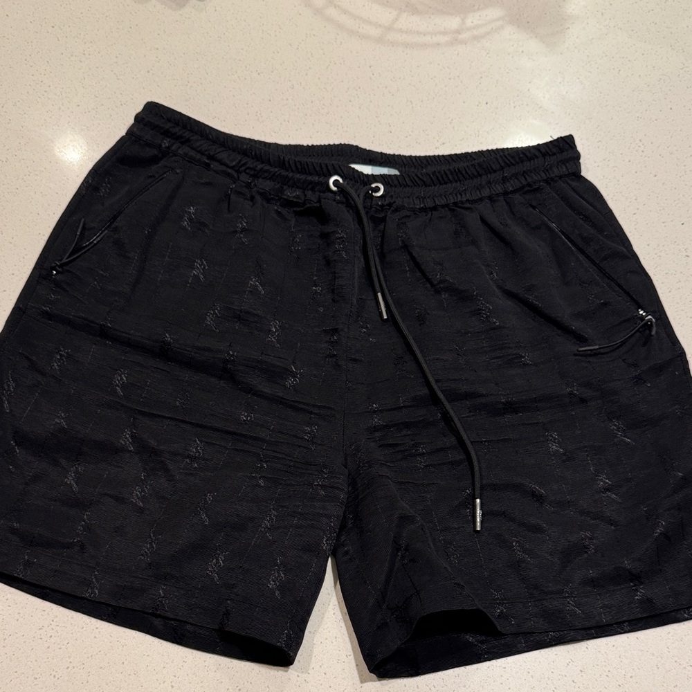 Kith Black Men's Flat Front Drawstring Shorts